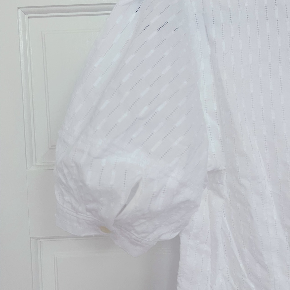 Brand, new puff sleeve eyelet knee length dress